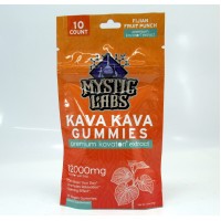 Mystic Labs Kava Kava Gummies - Fijian Fruit Punch 12000mg per bag (Premium Kavaton Extract)10ct 